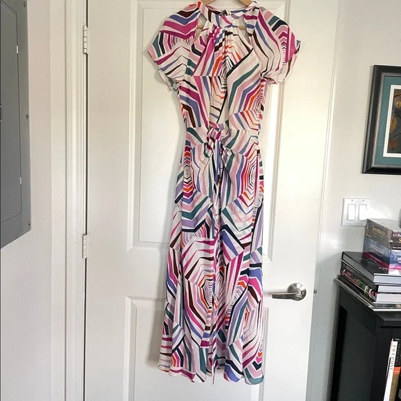 RARE! Kate Spade Geobrella Silk Midi Dress Gorgeous geometric print - Picture 5 of 11